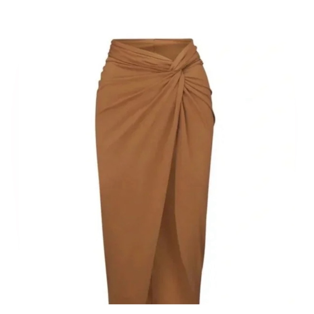 NWT SKIMS SARONG SWIM Skirt in Almond